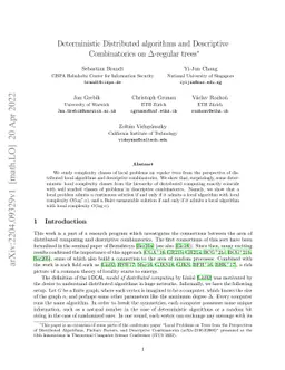 Deterministic Distributed algorithms and Descriptive Combinatorics on
  Δ-regular trees