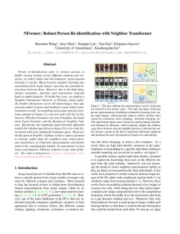 NFormer: Robust Person Re-identification with Neighbor Transformer