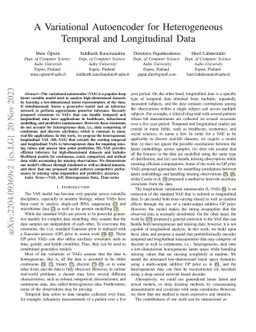 A Variational Autoencoder for Heterogeneous Temporal and Longitudinal
  Data