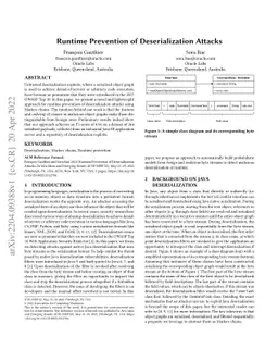 Runtime Prevention of Deserialization Attacks
