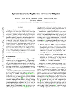 Epistemic Uncertainty-Weighted Loss for Visual Bias Mitigation