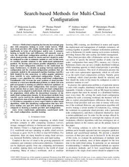 Search-based Methods for Multi-Cloud Configuration