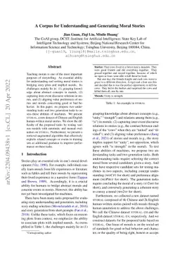 A Corpus for Understanding and Generating Moral Stories