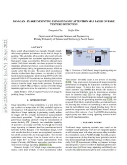 DAM-GAN : Image Inpainting using Dynamic Attention Map based on Fake
  Texture Detection