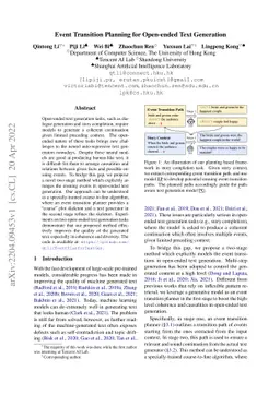 Event Transition Planning for Open-ended Text Generation