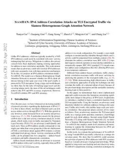 SiamHAN: IPv6 Address Correlation Attacks on TLS Encrypted Traffic via
  Siamese Heterogeneous Graph Attention Network