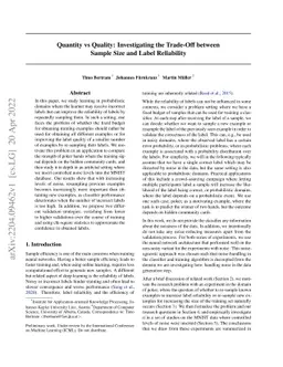 Quantity vs Quality: Investigating the Trade-Off between Sample Size and
  Label Reliability