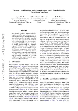 Unsupervised Ranking and Aggregation of Label Descriptions for Zero-Shot
  Classifiers