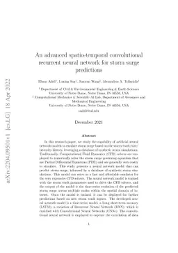 An advanced spatio-temporal convolutional recurrent neural network for
  storm surge predictions