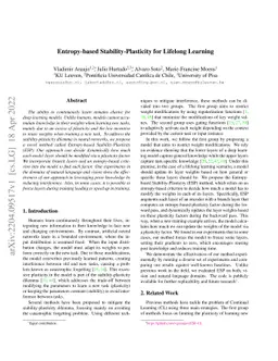 Entropy-based Stability-Plasticity for Lifelong Learning