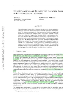 Understanding and Preventing Capacity Loss in Reinforcement Learning