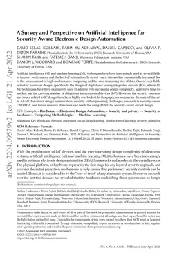 A Survey and Perspective on Artificial Intelligence for Security-Aware
  Electronic Design Automation