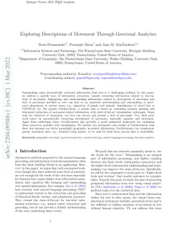 Exploring Descriptions of Movement Through Geovisual Analytics