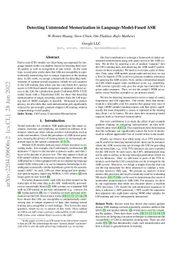 Detecting Unintended Memorization in Language-Model-Fused ASR