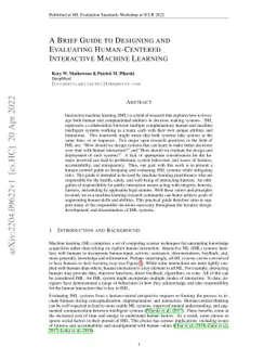 A Brief Guide to Designing and Evaluating Human-Centered Interactive
  Machine Learning