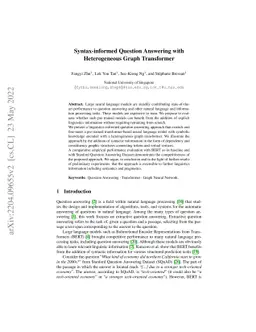 Syntax-informed Question Answering with Heterogeneous Graph Transformer