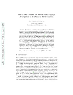 Sim-2-Sim Transfer for Vision-and-Language Navigation in Continuous
  Environments