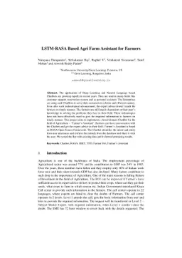 LSTM-RASA Based Agri Farm Assistant for Farmers
