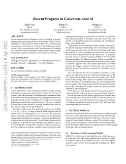 Recent Progress in Conversational AI