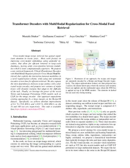 Transformer Decoders with MultiModal Regularization for Cross-Modal Food
  Retrieval