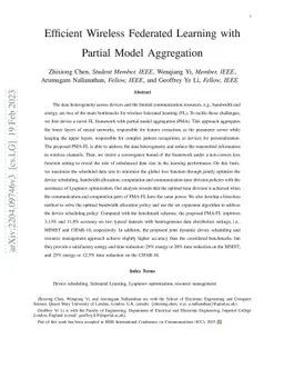 Efficient Wireless Federated Learning with Partial Model Aggregation