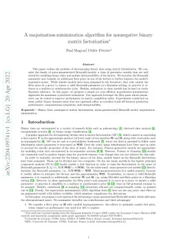 A majorization-minimization algorithm for nonnegative binary matrix
  factorization