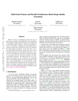 Multi-Scale Features and Parallel Transformers Based Image Quality
  Assessment