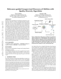 Relevance-guided Unsupervised Discovery of Abilities with
  Quality-Diversity Algorithms