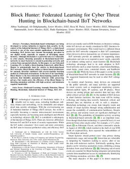 Block Hunter: Federated Learning for Cyber Threat Hunting in
  Blockchain-based IIoT Networks
