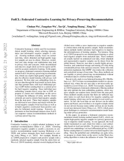 FedCL: Federated Contrastive Learning for Privacy-Preserving
  Recommendation