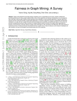 Fairness in Graph Mining: A Survey