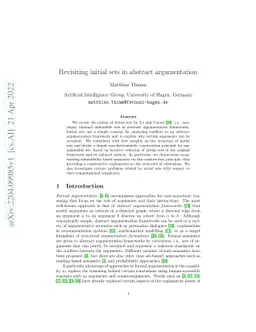 Revisiting initial sets in abstract argumentation