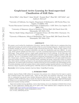 Graph-based Active Learning for Semi-supervised Classification of SAR
  Data