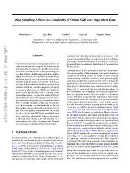 Data Sampling Affects the Complexity of Online SGD over Dependent Data