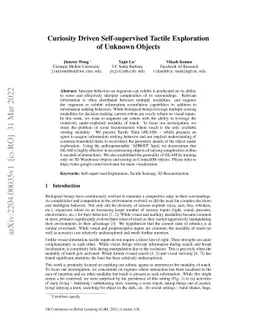 Curiosity Driven Self-supervised Tactile Exploration of Unknown Objects