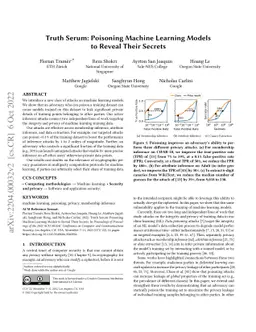 Truth Serum: Poisoning Machine Learning Models to Reveal Their Secrets
