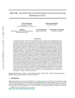 AKF-SR: Adaptive Kalman Filtering-based Successor Representation