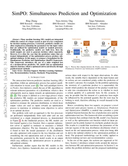 SimPO: Simultaneous Prediction and Optimization