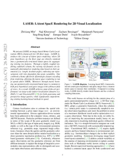 LASER: LAtent SpacE Rendering for 2D Visual Localization
