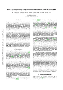 InterAug: Augmenting Noisy Intermediate Predictions for CTC-based ASR