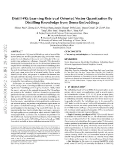 Distill-VQ: Learning Retrieval Oriented Vector Quantization By
  Distilling Knowledge from Dense Embeddings