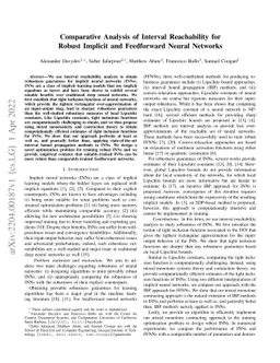 Comparative Analysis of Interval Reachability for Robust Implicit and
  Feedforward Neural Networks