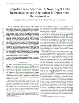 Epipolar Focus Spectrum: A Novel Light Field Representation and
  Application in Dense-view Reconstruction