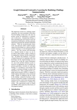 Graph Enhanced Contrastive Learning for Radiology Findings Summarization