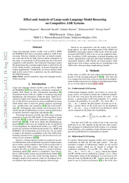 Effect and Analysis of Large-scale Language Model Rescoring on
  Competitive ASR Systems