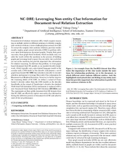 NC-DRE: Leveraging Non-entity Clue Information for Document-level
  Relation Extraction