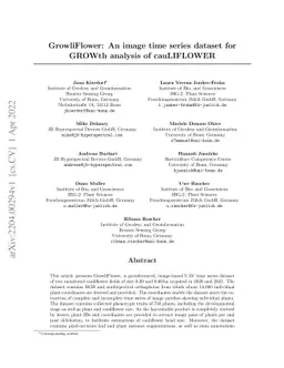 GrowliFlower: An image time series dataset for GROWth analysis of
  cauLIFLOWER