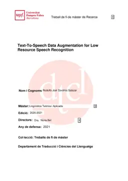 Text-To-Speech Data Augmentation for Low Resource Speech Recognition