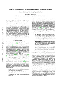 WavFT: Acoustic model finetuning with labelled and unlabelled data