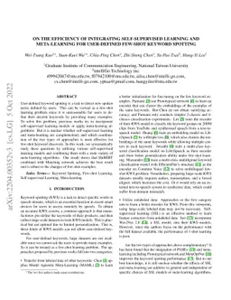On the Efficiency of Integrating Self-supervised Learning and
  Meta-learning for User-defined Few-shot Keyword Spotting
